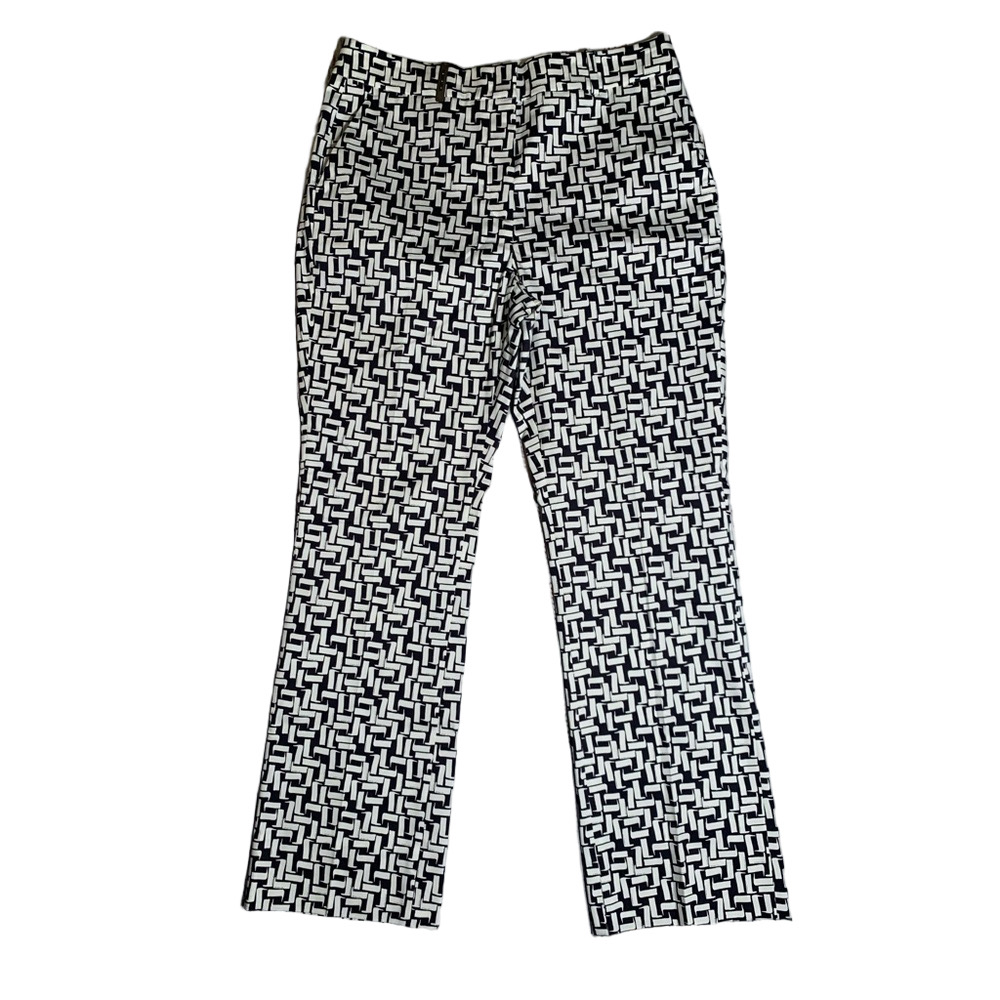 Perserico trouser straight leg ankle pant. Charcoal/white. Size 46 (US 10).